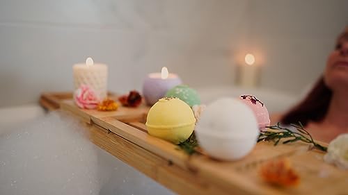 Handmade Organic Bath Bombs Gift Set For Women All Natural with Epson Salt Dead Sea Salt - Natural and Safe Bath Bombs Kit