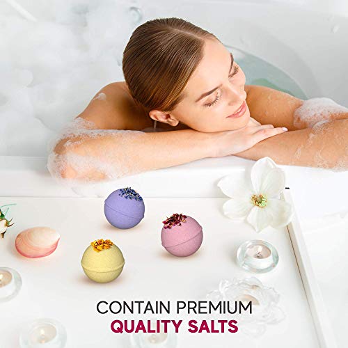 Handmade Organic Bath Bombs Gift Set For Women All Natural with Epson Salt Dead Sea Salt - Natural and Safe Bath Bombs Kit