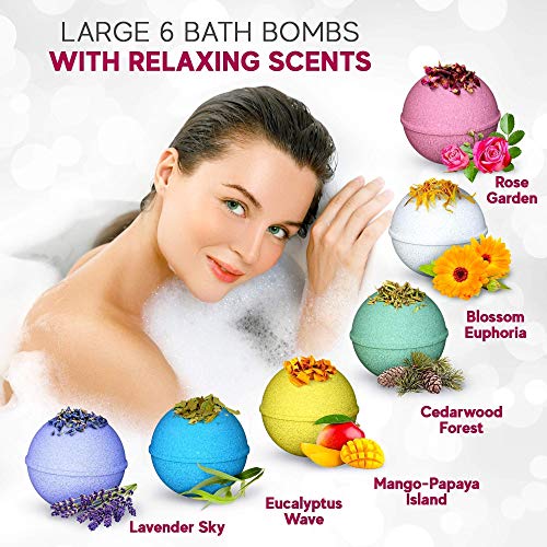 Handmade Organic Bath Bombs Gift Set For Women All Natural with Epson Salt Dead Sea Salt - Natural and Safe Bath Bombs Kit