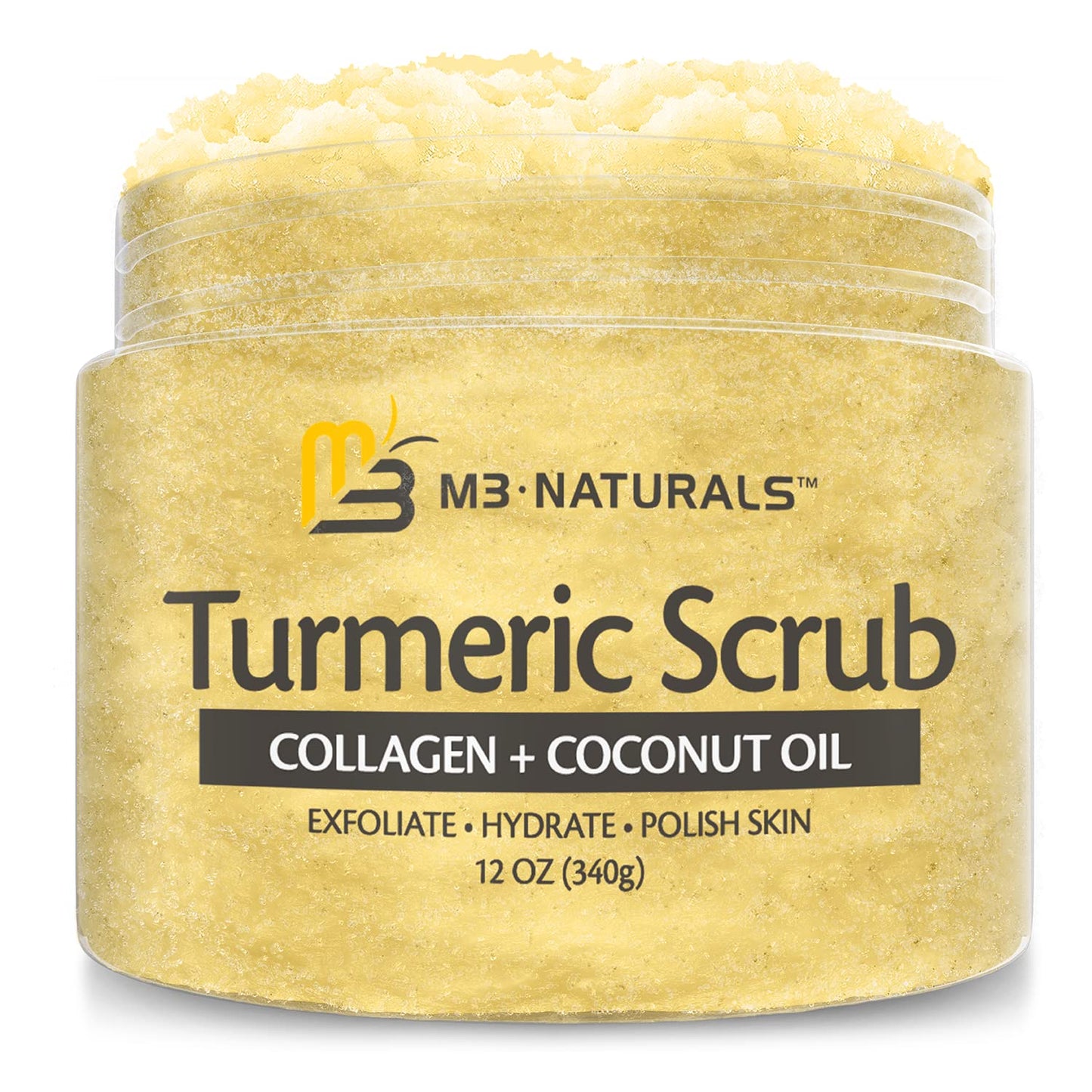 Exfoliating Turmeric Body Scrub and Skin Exfoliator with Collagen and Coconut Oil