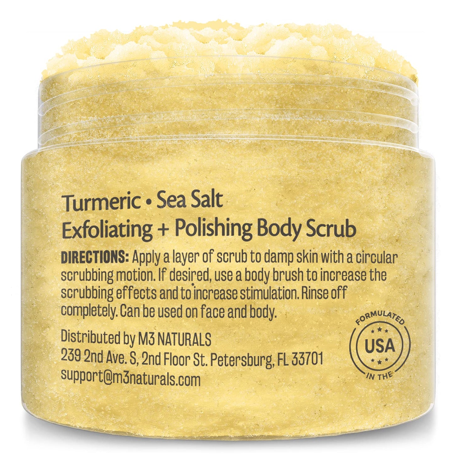 Exfoliating Turmeric Body Scrub and Skin Exfoliator with Collagen and Coconut Oil